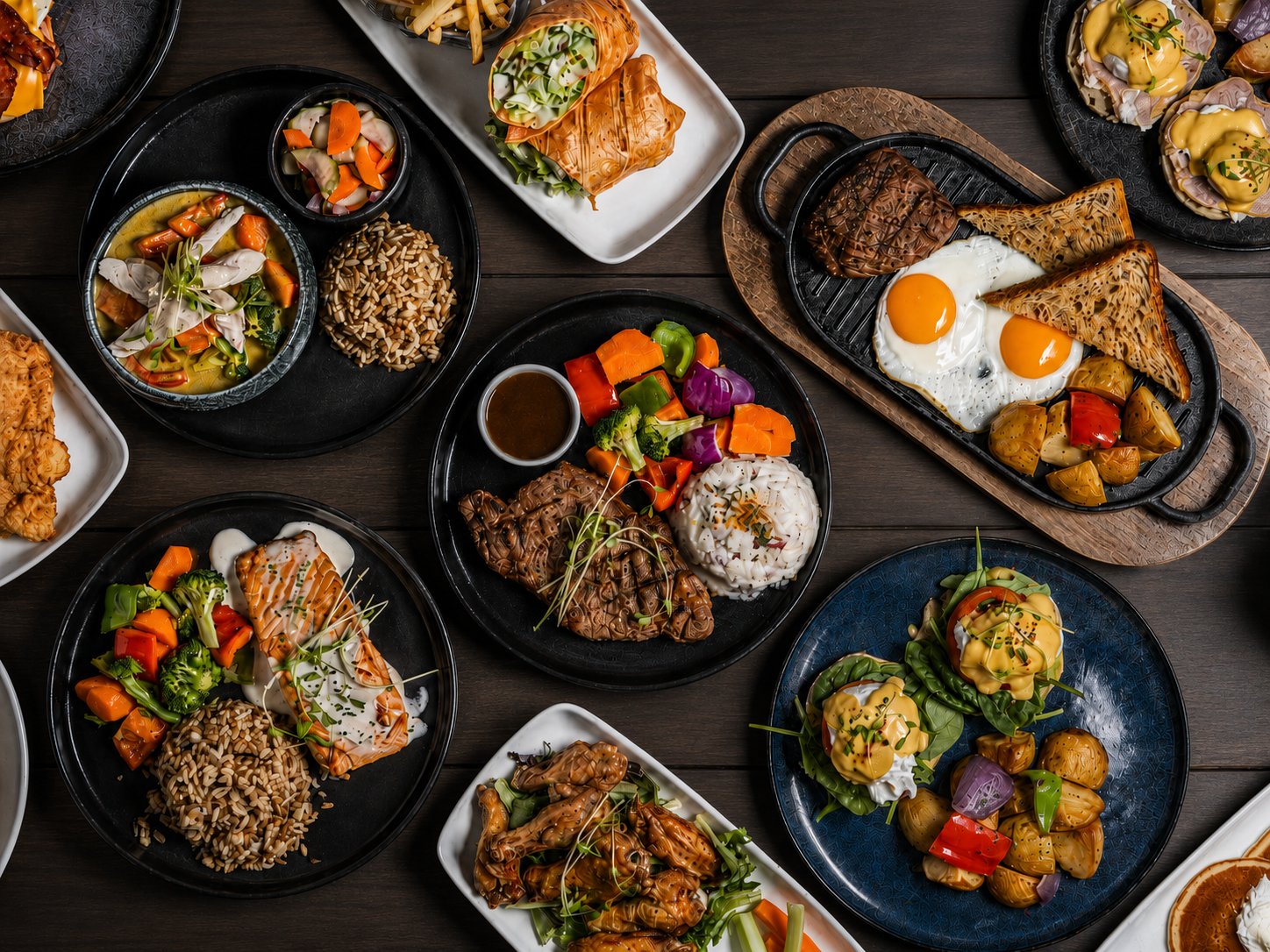 A spread of Sunridge dishes